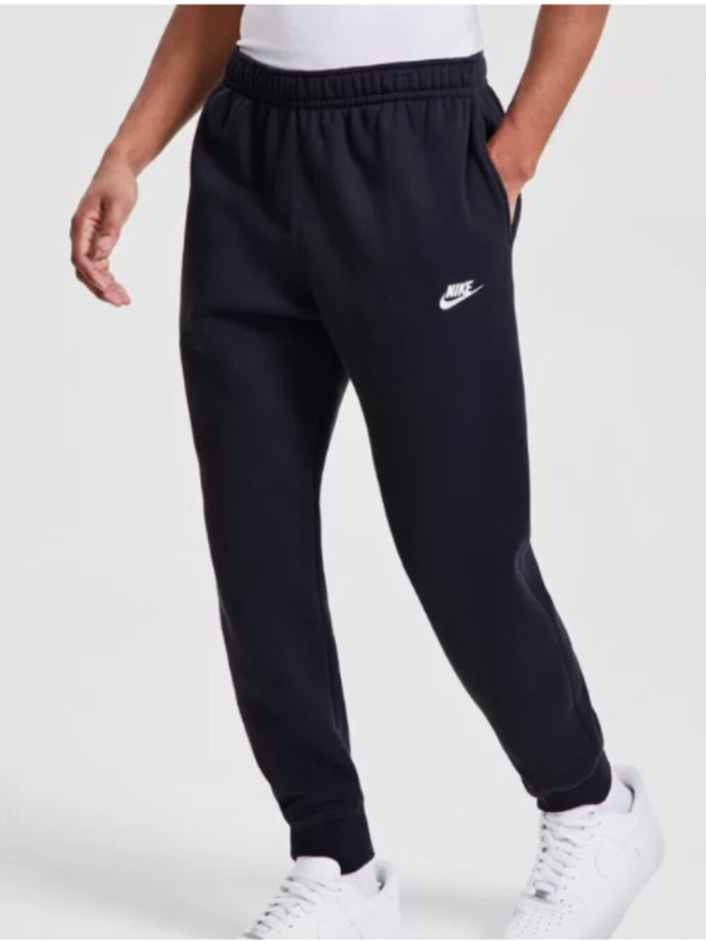Nike Men's Sportwear Club Fleece Joggers Standard Fit Taper Leg- Black XL